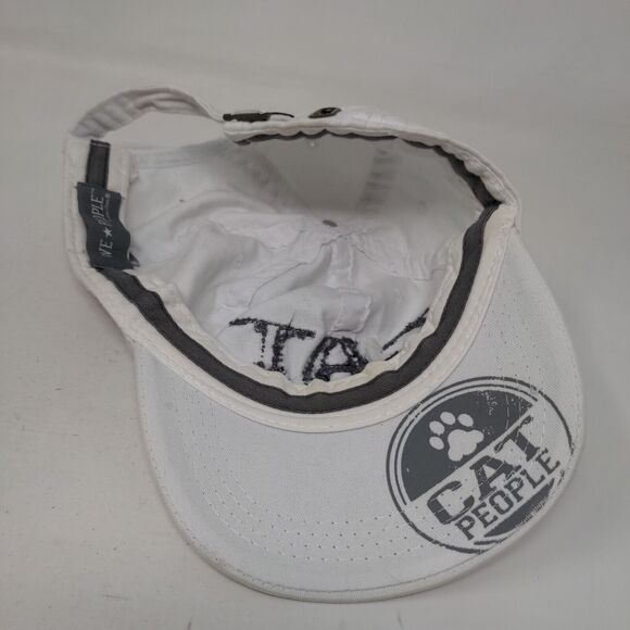 Cat People Slideback Hat White OSFA Embroidered Adjustable We People - Picture 7 of 10